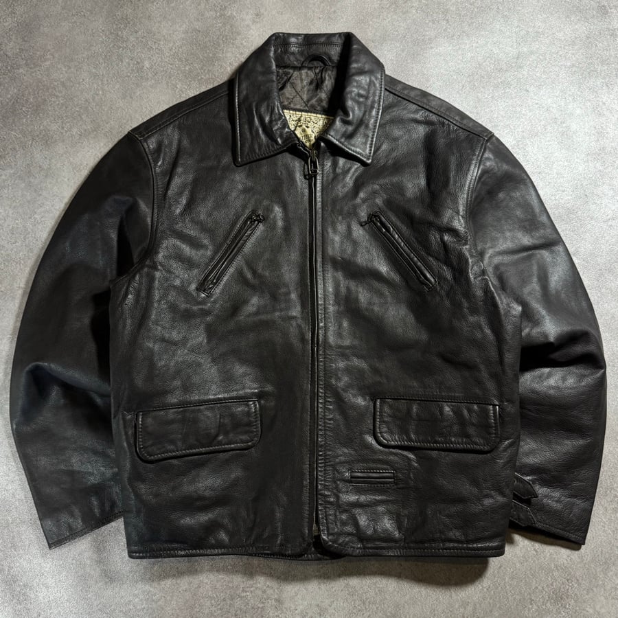 Image of 1990s Heavywieght Leather Jacket, Size Large