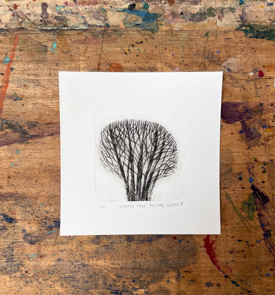 ‘Winter Tree’ original drypoint etching