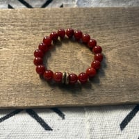 Image 3 of Red Agate and Copper Bracelet Stack 