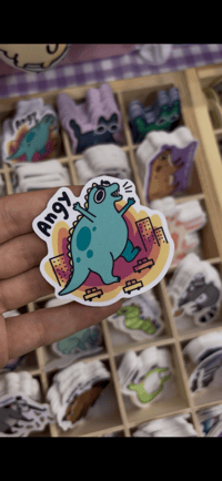 Godzilla angy sticker ( glitter ver.) 