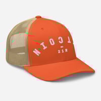 Image 2 of Birdflip® orange upside mesh trucker hat