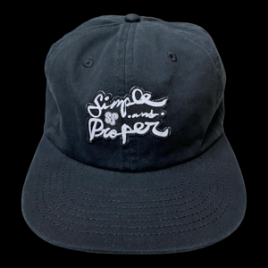 Image of S&P-“HandStyles” Logo PatchWork Washed 6-Panel StrapBack Cap (Black)