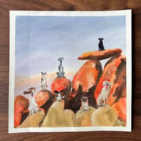 Image 1 of ORIGINAL ARTWORK - Red Rocks (slight damage) - 30x30cm