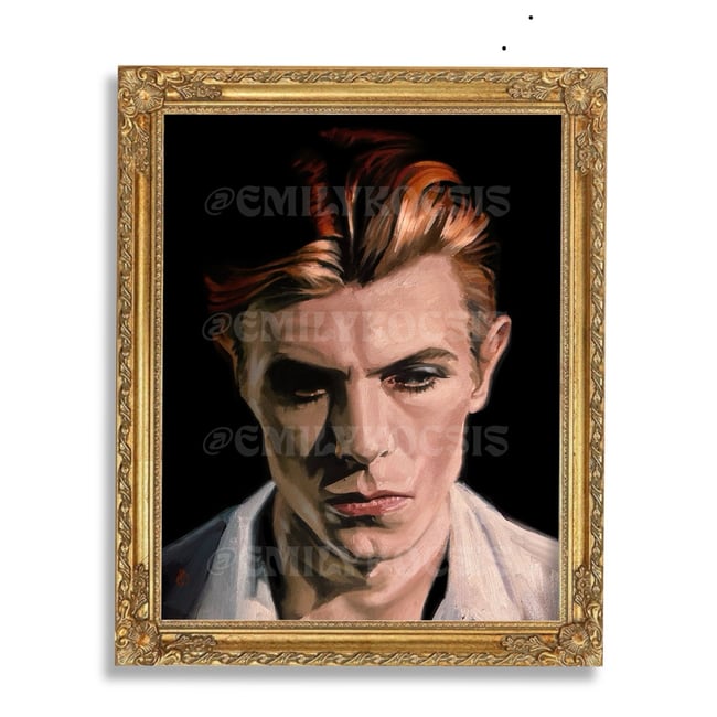 Original Painting Print //  David Bowie 1970s Portrait in Oil 
