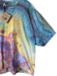 Image 3 of XL Crop Tee in Rustic Rainbow Geode Ice Dye