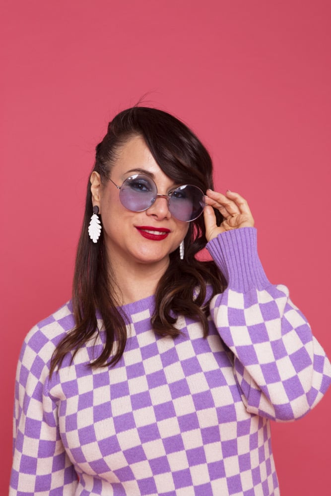 Image of Jersey malva y blanco