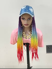 Rainbow ombré wig hat