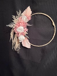 Image 4 of  Delicate Blush and White Dried Floral Hoop