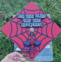 Image 1 of Spider hero grad cap topper