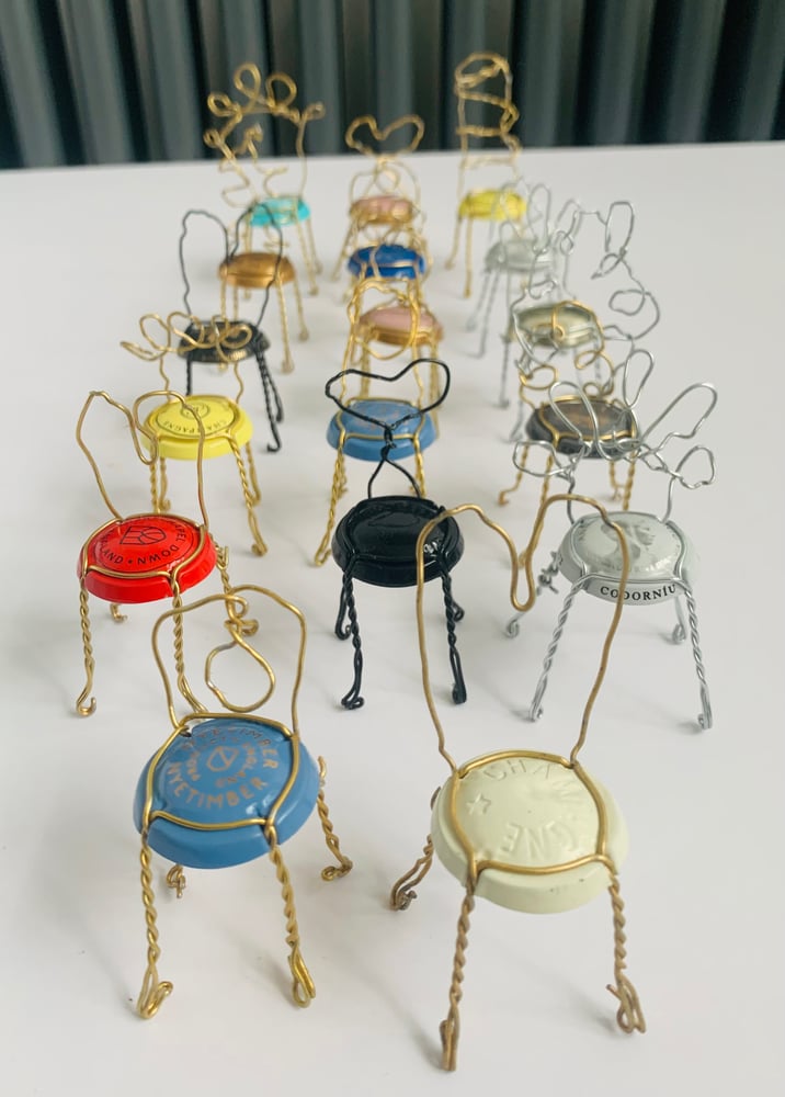 Image of CHAMPAGNE CAGE CHAIRS