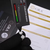 Image 3 of High Quality White Gold Sterling Silver 5mm VVS Moissanite Diamond Cube Stud Earrings