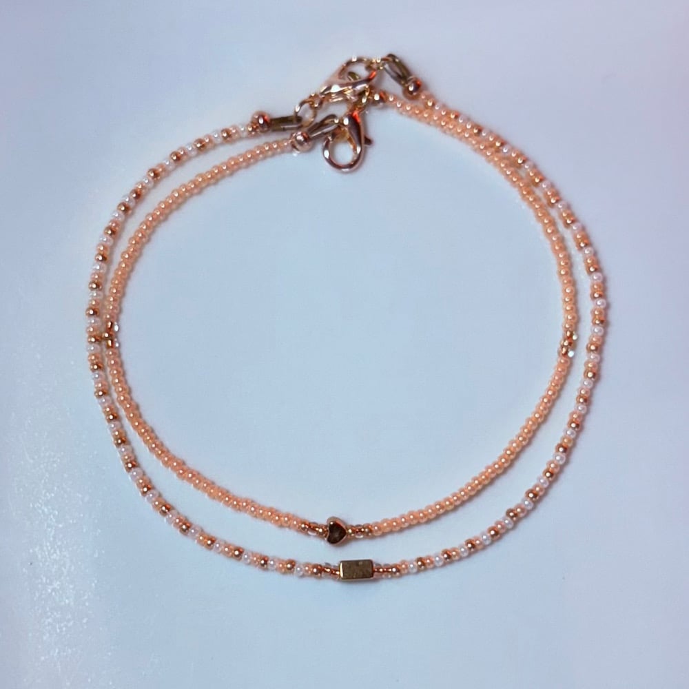 Peachy Keen Anklet Duo