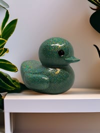 Image 4 of Set of 3 Resin Art OlllllO Ducks Ceramic Coated with Ducking Cards 'The Gremlin'
