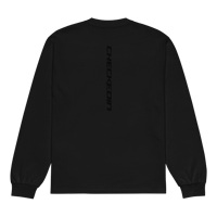Image 2 of Checkedin Premium Heavyweight Long Sleeve Shirt "Black on Black"