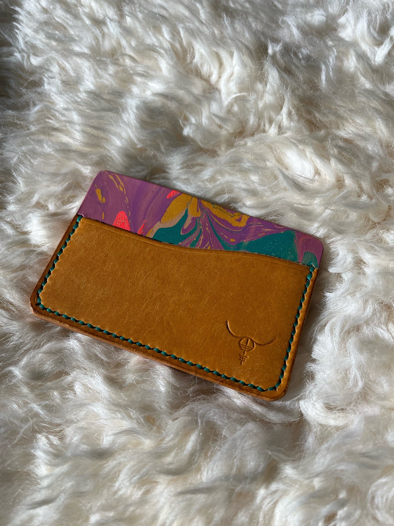 Image of Yellow Pueblo/Purple Marbled Horizontal Cardholder 