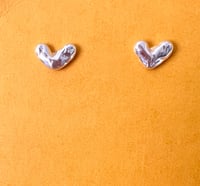 Image 1 of Molten Silver Heart Post Earring 