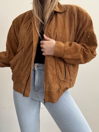 Image 2 of Vintage brown suede coat // XL