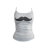 Image 1 of grey mustachio cami S-XL