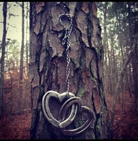 Image of Hanging horseshoe hearts 