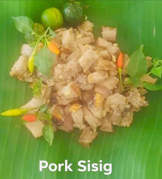 Image of Pork Sisig includes rice and drink with free delivery