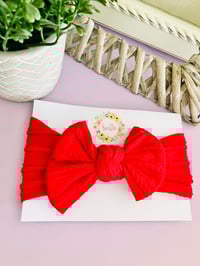 Image 2 of Red cable headwrap 