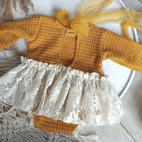 Image 2 of Cara newborn body-dress- honey yellow