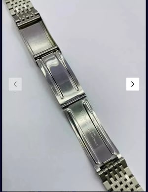 Image of Omega 20mm Silver colour rice bead strap / bracelet / band with curved buckle.