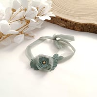 Image 2 of Newborn girls headband | sage