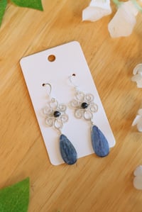 Image 2 of Blue Crystal Chandelier Earrings
