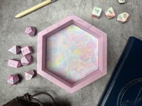 Image 1 of Small Pastel Galaxy Hexagon Dice Tray
