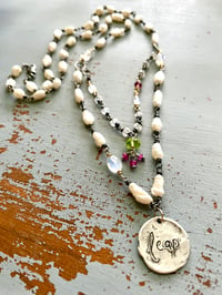 Image 2 of Leap double layered necklace with pearls and moonstone