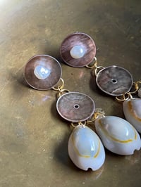 Image 2 of Coin & Cowrie Shell Earrings 