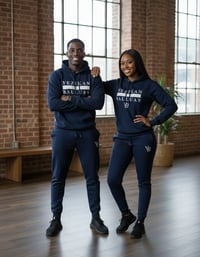 Image 1 of YB Navy Blue Heavy Blend  Sweatsuit