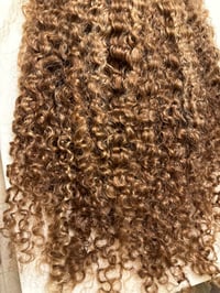 Image 5 of 24 inch GOLDEN BLONDE BALAYAGE CURLY LACE CLOSURE WIG 