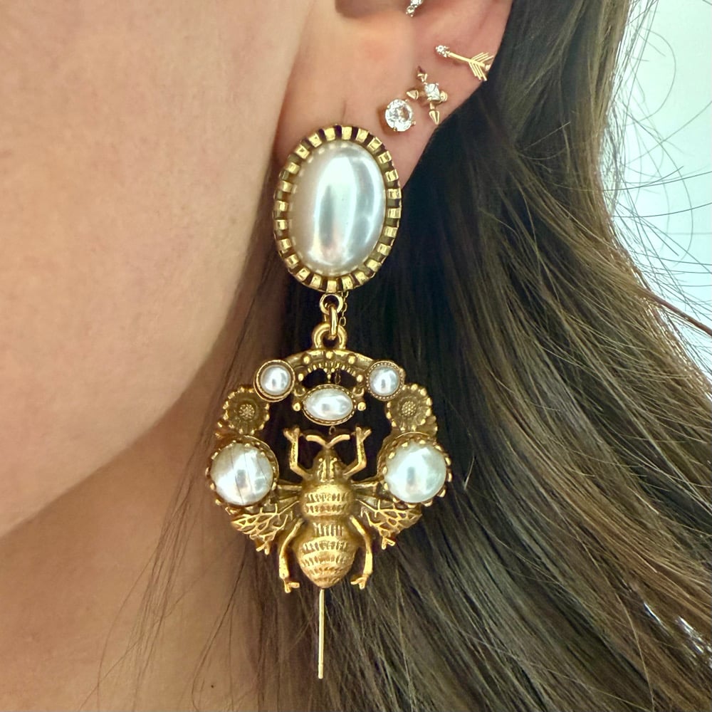 Image of ORECCHINI PERLE E APE