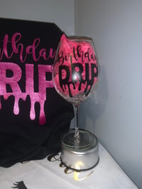 Image 3 of Birthday drip w/ matching glass