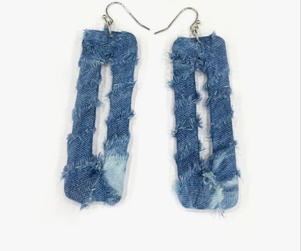 Image of “Blue Jean Square Earrings”