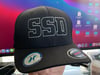 Black Flexfit hat with Grey SSD outline logo 