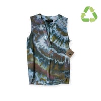 Image 1 of ♻️ UPCYCLED XS Silk Top in Earthy Agate Ice Dye