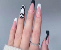 Image 2 of Nails - Long (Black & White)