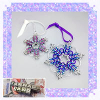 Image 2 of XL Aqua + Purple Nevicata Ornament