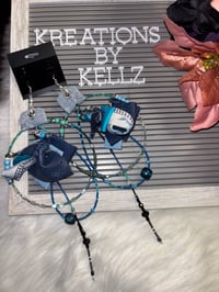 Image 1 of Eclipse Demin BlueCharm LARGE HOOPS 