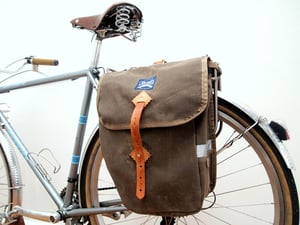 Image of City Panniers - Brown Waxed Canvas