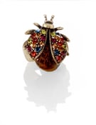 Image of Luck be a Lady ~ Ladybug Swarovski toupe crystal ring
