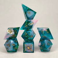 Image 2 of Aqua Rose<br>8 Piece Polyhedral Set