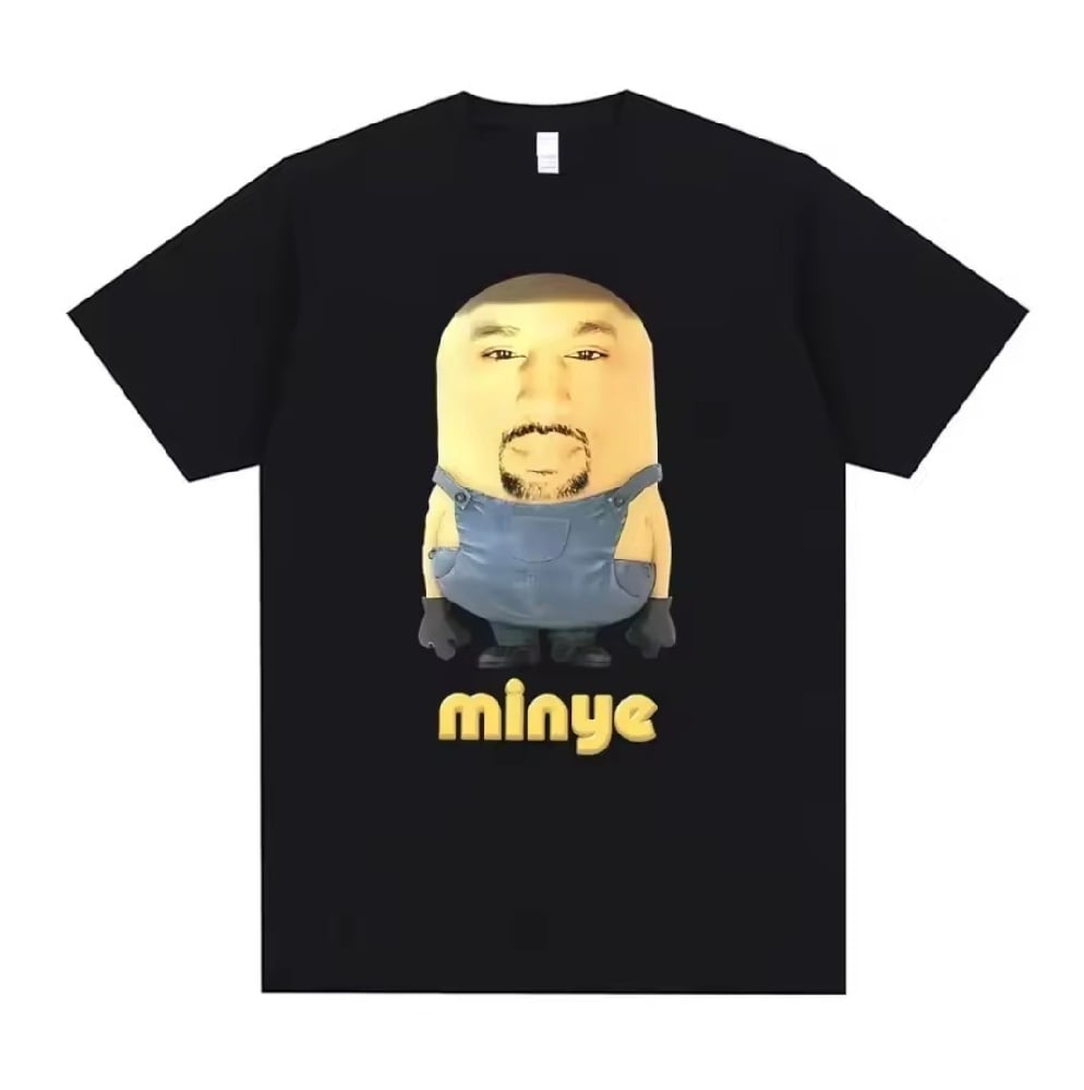 Image of Kanye West Minye Meme T-Shirt - Hilarious Viral Graphic Tee for Hip-Hop Fans