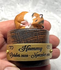 Image 4 of Custom Sleeping Hamster Mini Urn Handpainted To Your Photos