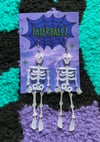 Frosted White Skeleton Bones Earrings