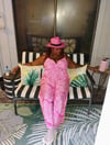 Hot pink zebra print jumpsuit