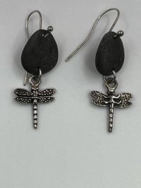 Image 2 of Dragonfly earrings with stone